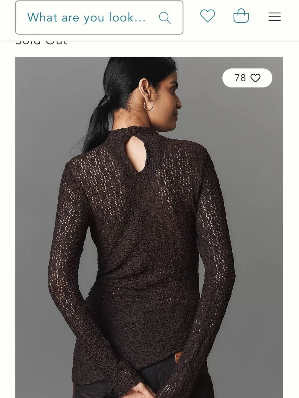 Anthropologie Smocked Lace Long-Sleeve Top